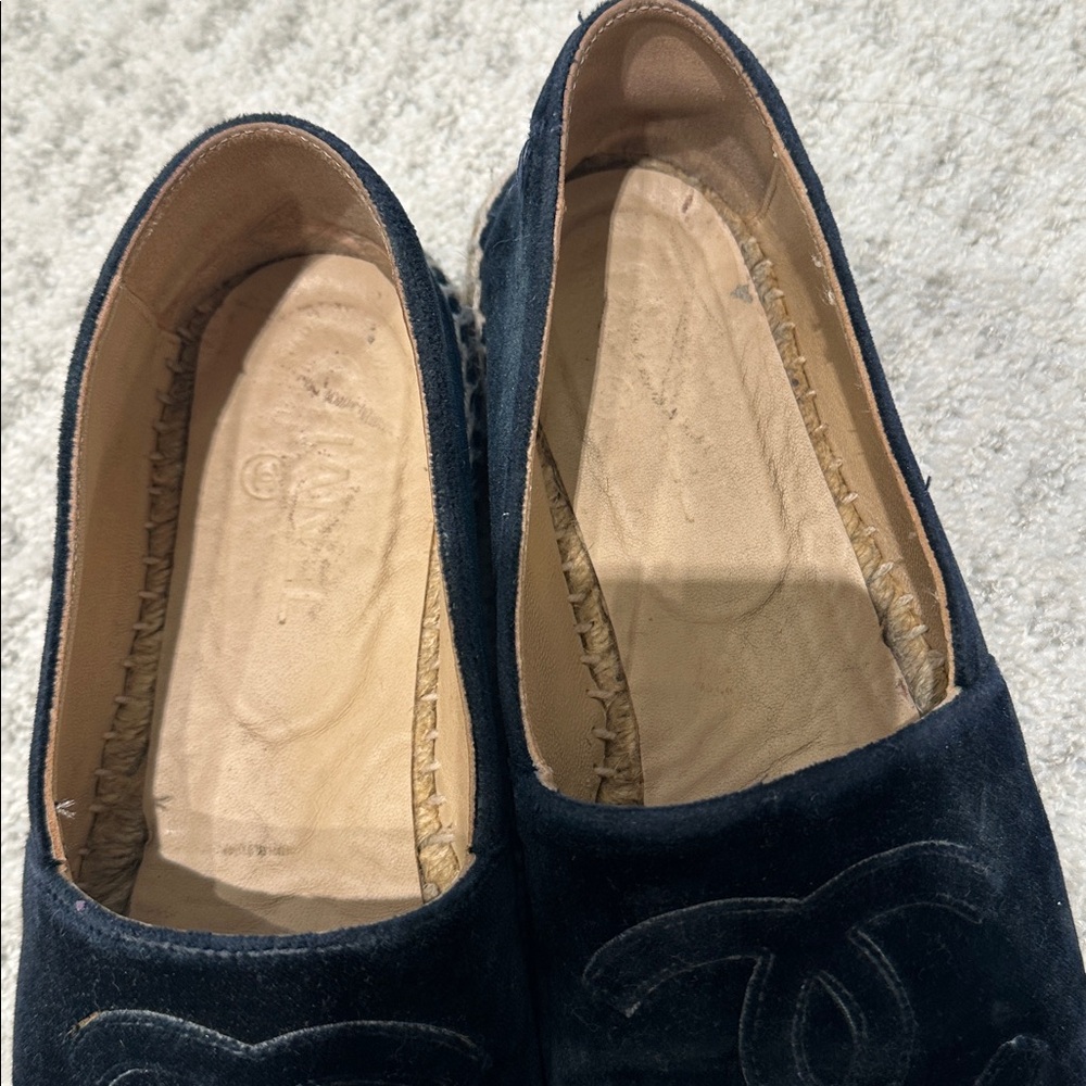 Chanel Espadrille 40 Velvet Cap Toe CC Monogram Flats CC-0712N-0004 - Picture 4 of 12